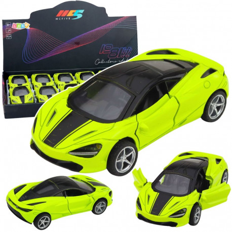 metallist sportauto mehaaniline tulede ja helidega roheline 1:32