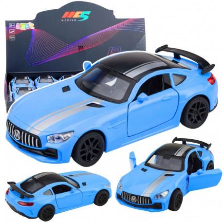 metallist sportauto avatavad uksed tuled helid sinine 1:32