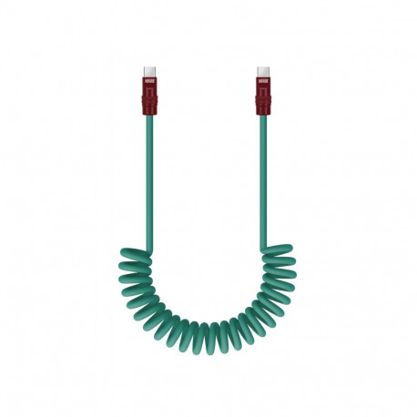 Newell USB-C - USB-C 100 W cable, 1,5  m, Silicone, Spiral, Green-Maroon