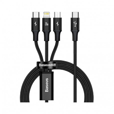 Baseus Rapid Series kolm-ühes USB Type-C kaabel PD 20W 1.5m