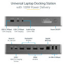 "D StarTech UNIVERSAL DOCK USB-C + USB 3.0"