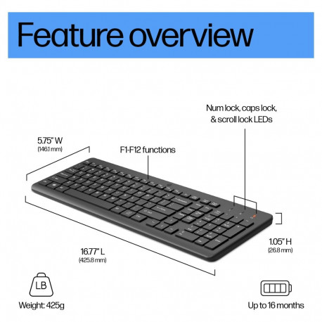 "HP 220 Wireless Keyboard (P)"