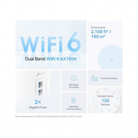 TP-Link WL-AP pääsupunkt Deco X1500 Mesh-süsteem, 2-pakk