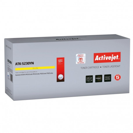 Activejet ATK-5230YN tooneri kassett (asendus Kyocera TK-5230Y; Supreme; 2200 lehte; kollane)