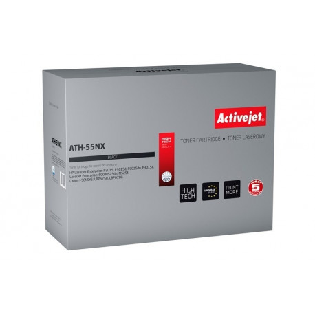 Activejet ATH-55NX Toner (replacement for HP 55X CE255X, Canon CRG-724H; Supreme; 12500 pages; black