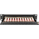 Digitus 10" patch panel DN-91612S-EA, 12-port, Cat.6a black, 1U, rack mount, shielded