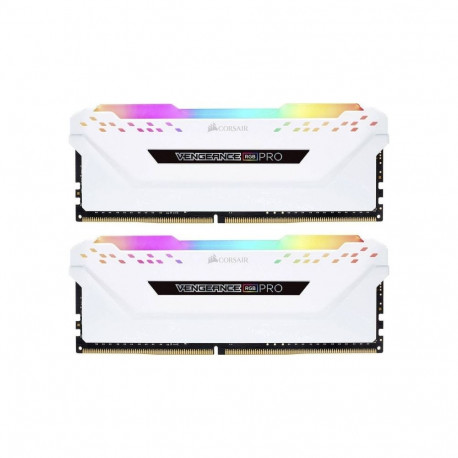 DIMM 32 GB DDR4-2666 (2x 16 GB) Dual-Kit (weiß, CMW32GX4M2A2666C16W, Vengeance RGB PRO, INTEL XMP)