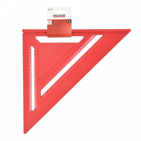 Kreator try square KRTH74002, 300mm, 45°, 90°, for woodworking, roof construction