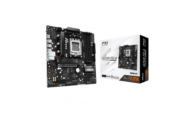 Mainboard|ASROCK|AMD A620|Socket AM5|micro ATX|RAM DDR5-SDRAM|4xSlots|On-board graphics card Yes|3xN