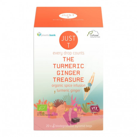 Green tea JUST T The Tumeric Ginger Treasure Bio with turmeric and ginger 20 pcs