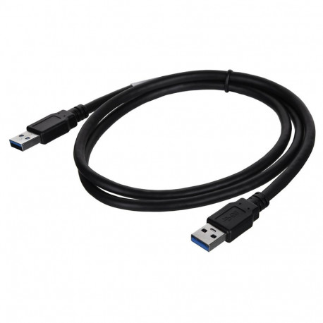Cable;USB 3.0;USB A plug,both sides;nickel plated;0.5m;black