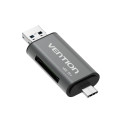 Memory Card Reader - Vention USB3.0 Multi-function Card Reader 5000 Mbit/s Gray Metal