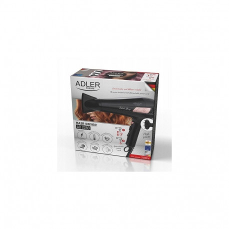 Hair Dryer - Adler AD 2283 2000W, Cool Shot, 1.5m Cord, Black