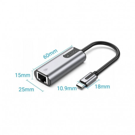 Adapter - Vention USB-C Gigabit Ethernet Adapter (USB-C 3.1 Gen.2, RJ-45, 1000 Mbit/s)