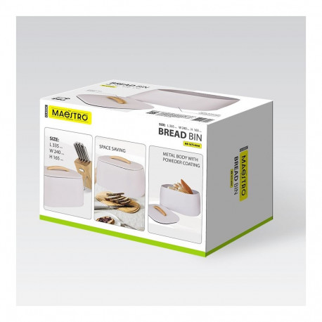 Kitchen Storage - Maestro Breadbox MR-1675 Stainless Steel Beige