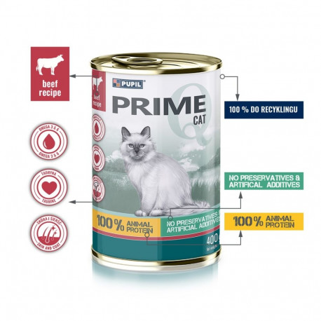 Cat Food - PUPIL Prime Rich in Beef and Liver Wet Cat Food 400g