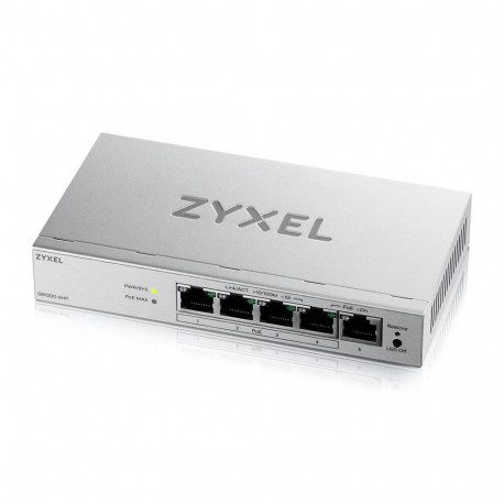 Networking Switch - Zyxel GS1200-5HPV3 Managed L2 Gigabit PoE 5-Port Grey