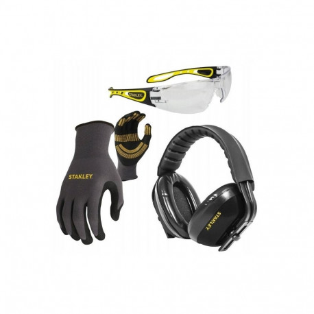 Safety Set - Stanley SYCOMBOKIT-1 Work Gloves, Earmuffs, Safety Spectacles