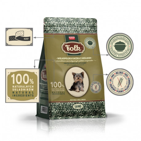 Dog Food - FOLK Small Breeds Traditional Greater Poland Duck with Rabbit 1.6kg