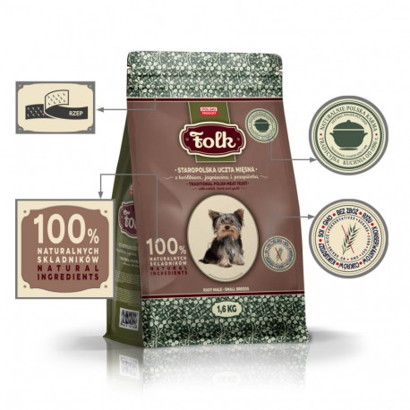 Dog Food - FOLK Small Breeds Traditional Polish Meat Feast 1.6kg Grain-Free