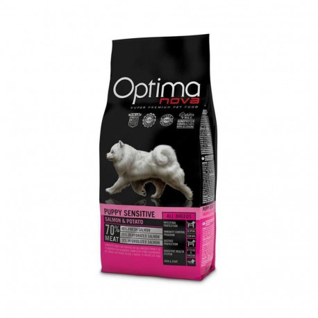 Dog Food - Optimanova Puppy Sensitive Salmon & Potato 12kg, Gluten-Free, Grain-Free