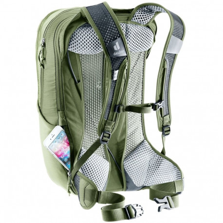 Cycling Backpack - Deuter Race Air 14+3, 14L capacity, 3L hydration, Mineral/Grove