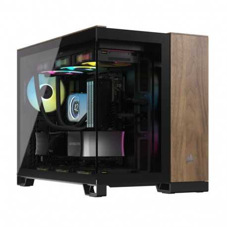 Computer Case - Corsair CC-9011286-WW Midi Tower ATX, USB Type-C, Black/Walnut