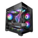 Computer Case - Mars Gaming MC-VIEW2 Mini Tower (TACENS, micro ATX, tempered glass, black)
