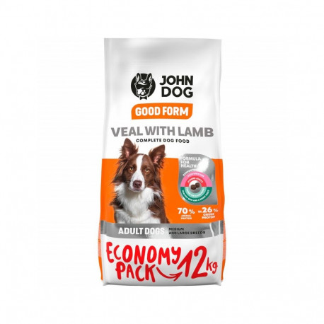 Dog Food - JOHN DOG Good Form Veal with Lamb 12kg, 26% Protein, 16% Fat
