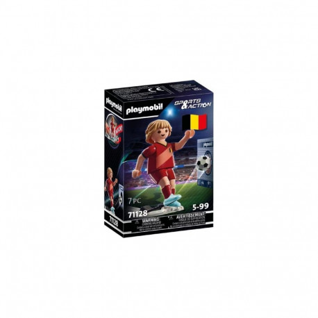 Collectible Figurine - Playmobil 71128 Belgium Football Player with Football Red/Yellow