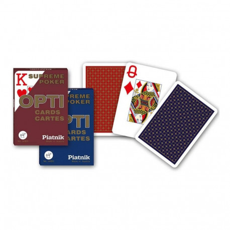 Card Game - Piatnik Opti Supreme Jumbo Index Poker Cards 2 Decks Red Blue
