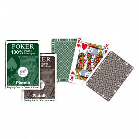 Playing Cards - Piatnik 100% Plastic Poker Cards 2 pcs Green and Brown