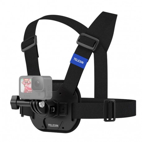 Camera Mount - Telesin S2-CGP-02-OL Chest Mount for GoPro, Adjustable Straps, Black