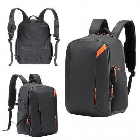 Camera Backpack - K&F Concept KF13.210 25L Modular Photography Bag With Laptop Pocket Waterproof Bla