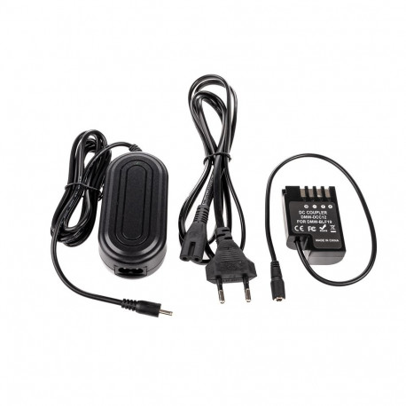 Caruba Panasonic DMW DCC12 Full Decoding Dummy Batterij + DMW AC8 Netadapter