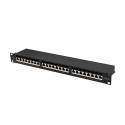 PATCH PANEL 24 PORT 1U 19" CAT.6A FTP WITH CABLE ORGANIZER SHIELDED BLACK LANBERG