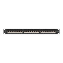 PATCH PANEL 24 PORT 1U 19" CAT.6A FTP WITH CABLE ORGANIZER SHIELDED BLACK LANBERG
