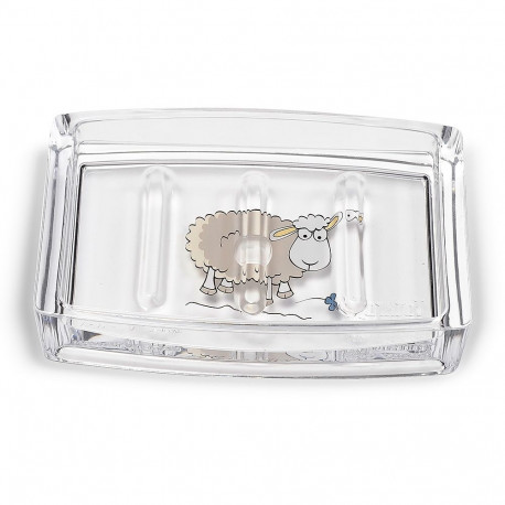 Tatkraft Acryl Funny Sheep Vannitoa aksessuaaride komplekt 4: seebialus, seebidosaator, vannitoatops