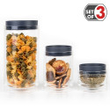 Wonder Worker Hit Acrylic Canister Set of 3 Stackable Airtight Storage Jars 1250/450/150 ml