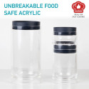 Wonder Worker Hit Acrylic Canister Set of 3 Stackable Airtight Storage Jars 1250/450/150 ml