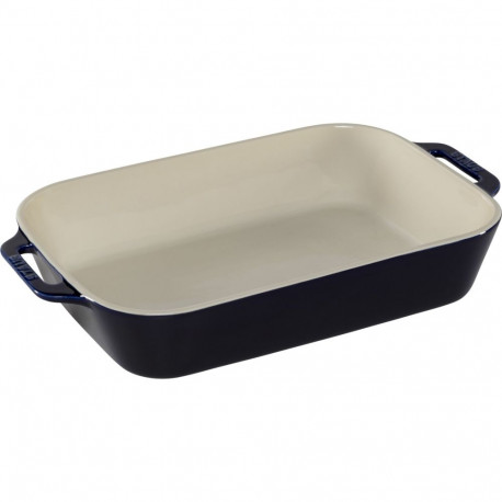 Staub Rectangular Dish Ceramic, Dark Blue, 34x24x7.6