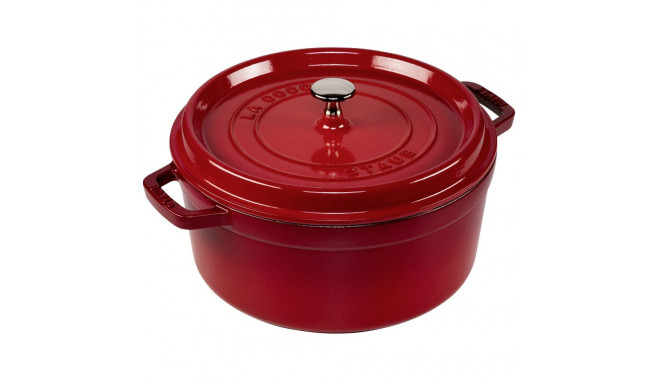 Staub ümmargune Cocotte, 26cm kirsipunane malmist