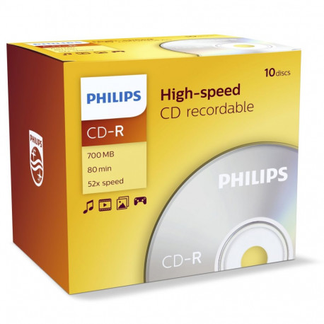 1x10 Philips CD-R 80 min 700 MB 52x JC