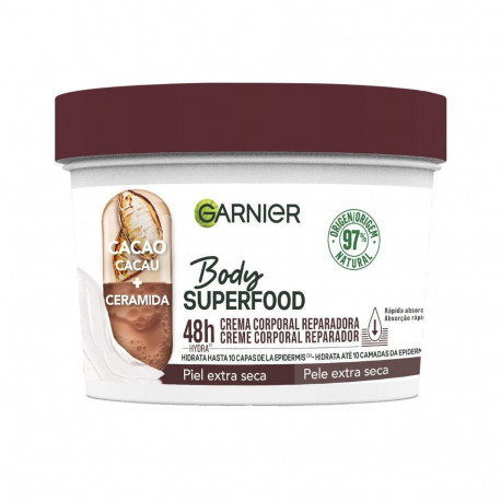 GARNIER BODY SUPERFOOD CACAO crema corporal reparadora piel extra seca 380 ml