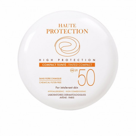 AVÈNE SOLAIRE COMPACTO con color alta protección SPF50 #dorado 10 gr