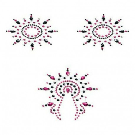 Komplekt Gloria, must ja roosa Mystim (3 pcs)