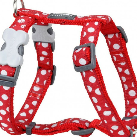 Dog Harness Red Dingo Style White Spots 46-76 cm
