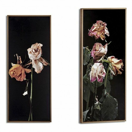 Maal Gift Decor Must Kuld Kuldne Puitlaastplaat Kwiaty 21,2 x 2 x 51,2 cm 21,2 x 51,2 x 2 cm