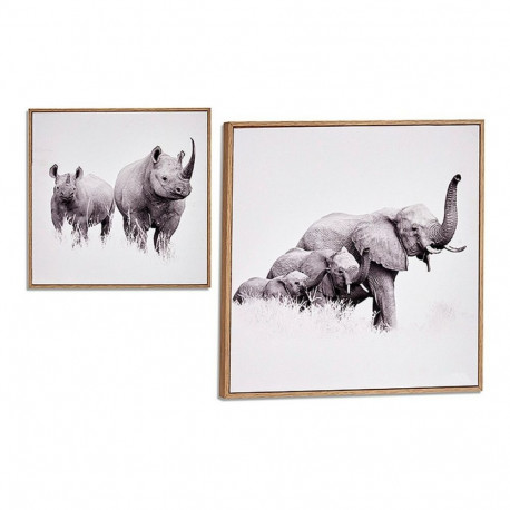 Maal Gift Decor Pruun Puitlaastplaat 31 x 31 x 2 cm 31 x 2 x 31 cm Raamiga loomad