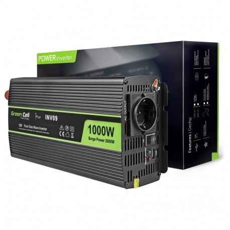Green Cell auto pingemuundur 12V > 230V 1000/2000W must